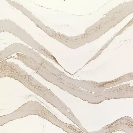 Brittanicca Gold Cool™ quartz by Cambria, a wave colorway