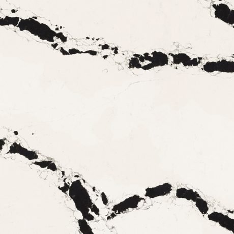Calacatta Scoria quartz by Caesarstone, a white colorway