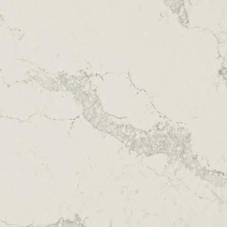 Statuario Maximus quartz by Caesarstone, a warm-white colorway