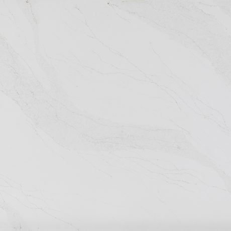 Calacatta Gravo quartz by Hanstone, a white colorway