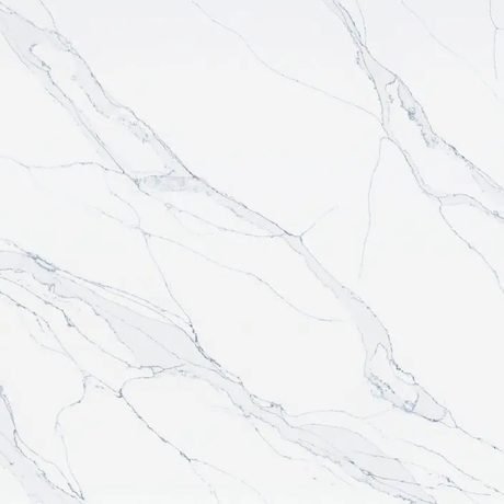 Unique Calacatta Blue quartz by Pental, a white colorway