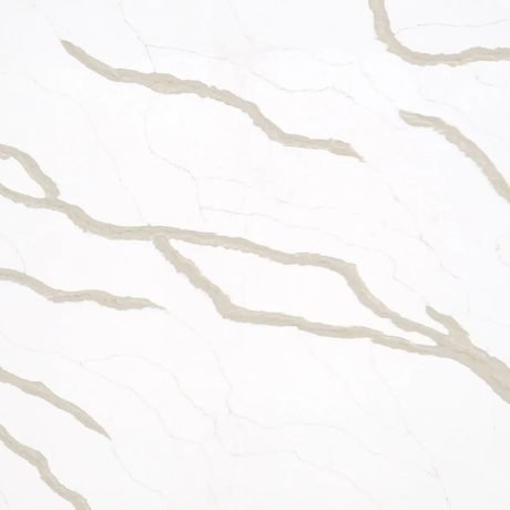 Calacatta Iris quartz by Revera, a white colorway
