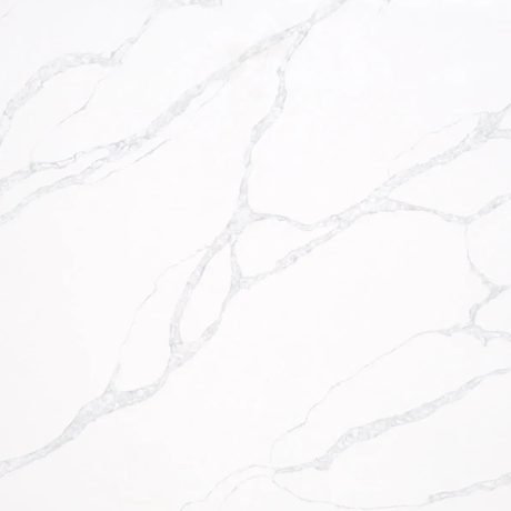 Calacatta Ravenna quartz by Revera, a white colorway