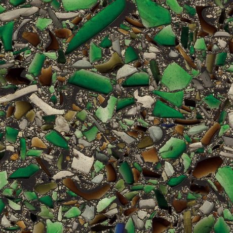 Bistro Green with Patina recycled glass chip slab by Vetrazzo, a green colorway