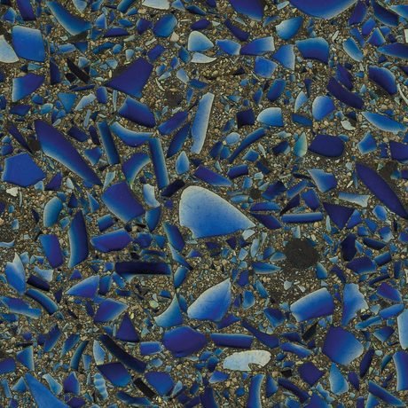 Cobalt Sky with Patina recycled glass chip slab by Vetrazzo, a blue colorway