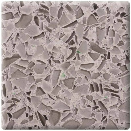 Cool Titanium recycled glass chip slab by Vetrazzo, a black and grey colorway