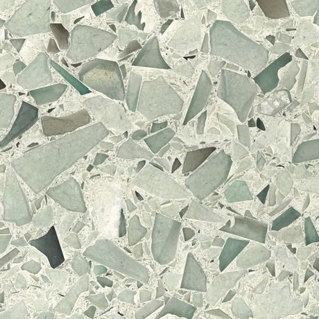 Palladian Gray recycled glass chip slab by Vetrazzo, a black and grey colorway