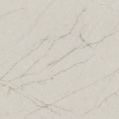 Emerald Brook quartz by Wilsonart, a warm-white colorway