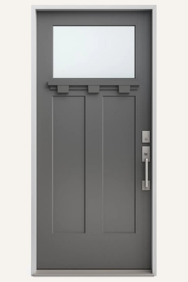 Winslow flush-glazed Fiberglass craftsman door
