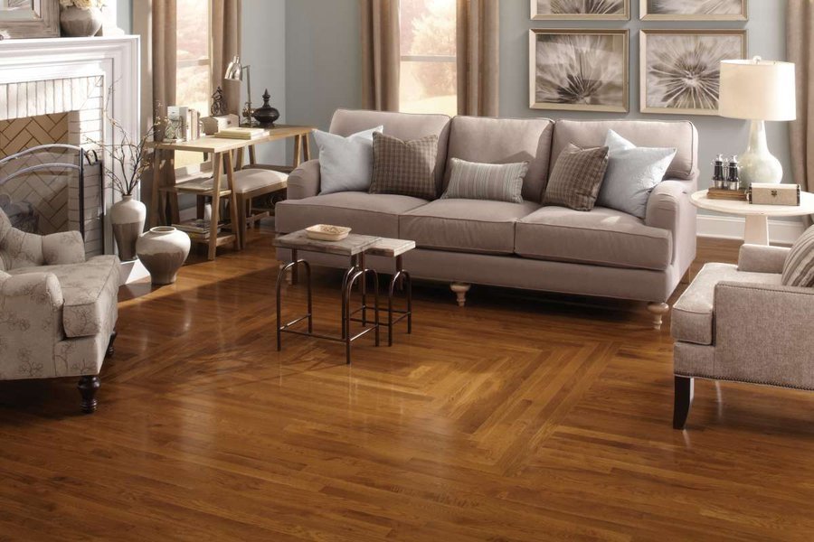 Gunstock (Color Strip Collection) flooring by Somerset, shown in the maker&rsquo;s own photograph