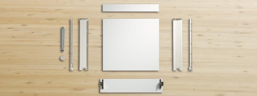METABOX, a hinges and slide by Blum, shown in the maker&rsquo;s own photograph