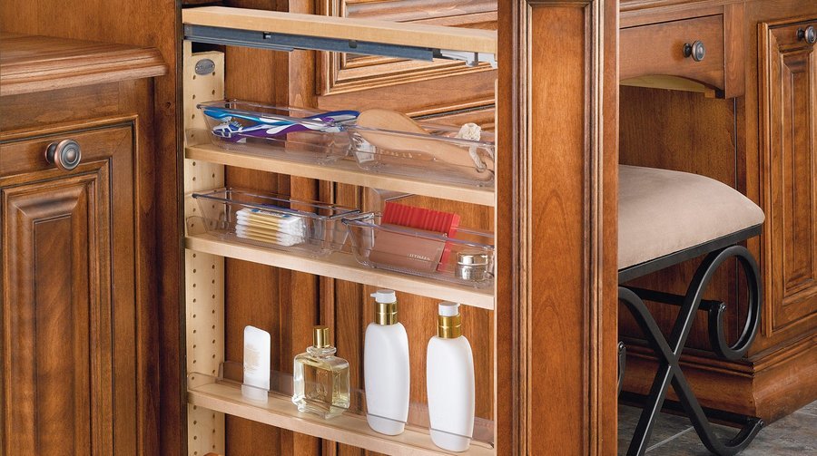 Pullout Vanity Filler, a organizers and pull-out by Rev-A-Shelf, shown in the maker&rsquo;s own photograph
