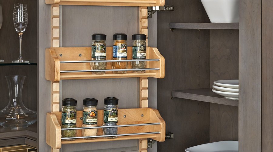 Adjustable Door Mount Spice Rack, a organizers and pull-out by Rev-A-Shelf, shown in the maker&rsquo;s own photograph