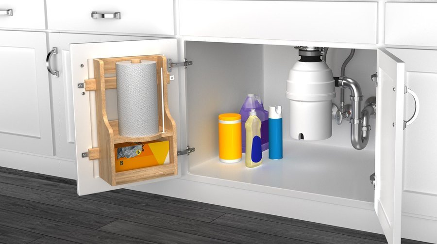 Sink Base Paper Towel Holder, a organizers and pull-out by Rev-A-Shelf, shown in the maker&rsquo;s own photograph