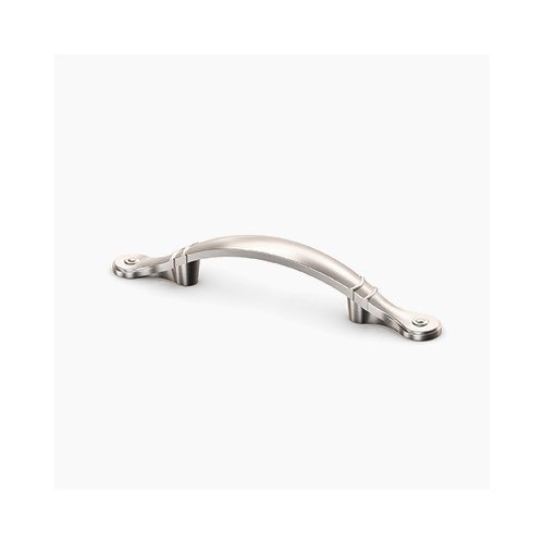 Ringed Arch Pull cabinet pull from Waypoint, shown on white. Available in Nickel, Black.