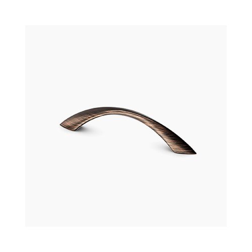 Twisted Crescent cabinet pull from Waypoint, shown on white. Available in Bronze, Nickel, Black.