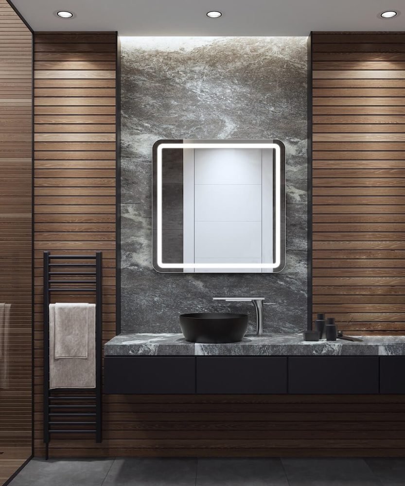 Aria Lighted Mirror, a lighted mirrors and medicine cabinets by Electric Mirror