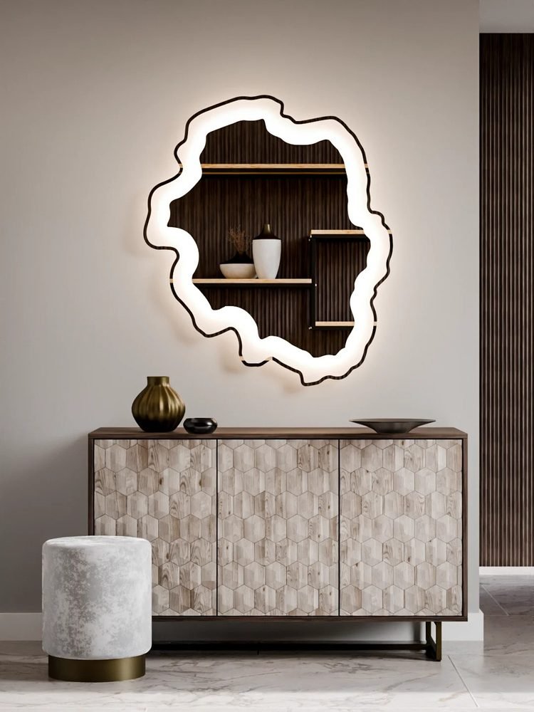 Isola Lighted Mirror, a lighted mirrors and medicine cabinets by Electric Mirror