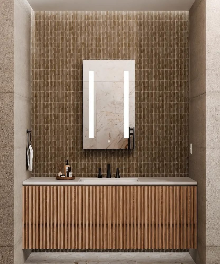 Ascension LED Mirrored Cabinet, a lighted mirrors and medicine cabinets by Electric Mirror