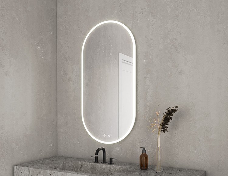 Halo Plus Oblong, a lighted mirrors and medicine cabinets by Fleurco