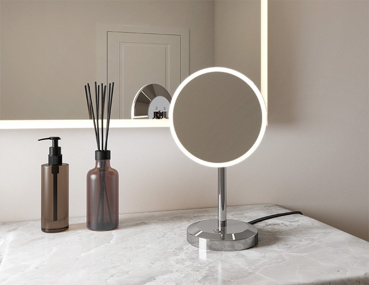 Vizo Freestanding, Round/Round, a lighted mirrors and medicine cabinets by Fleurco