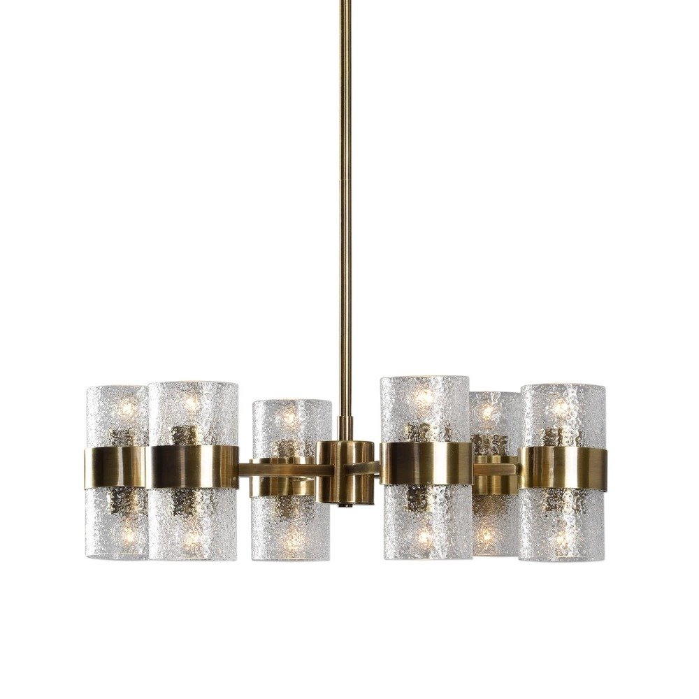 Marinot 12 Light 26in Antique Brass Chandelier, a chandeliers by Uttermost