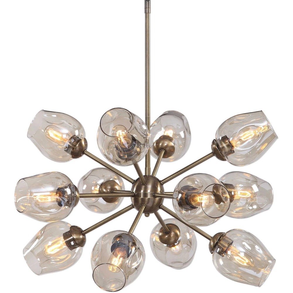 Chet 12 Light 32.5in Warm Antique Brass Chandelier, a chandeliers by Uttermost