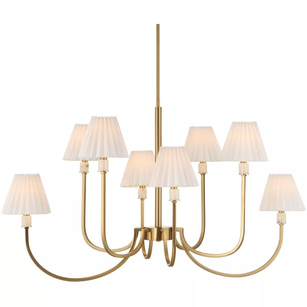 Poppins 8 Light 45in Warm Brass Chandelier, a chandeliers by Uttermost