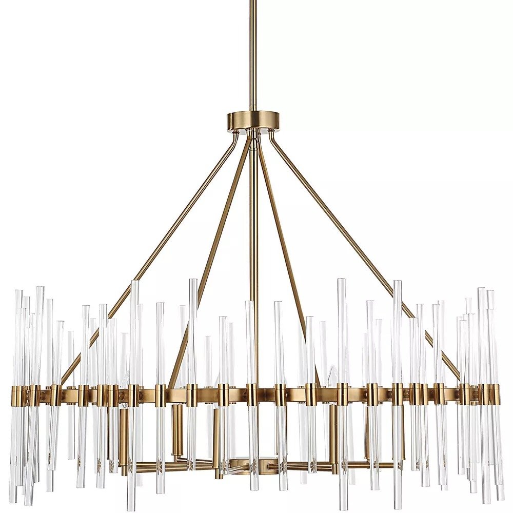 Crystal 8 Light 38.75in Warm Brass Chandelier, a chandeliers by Uttermost