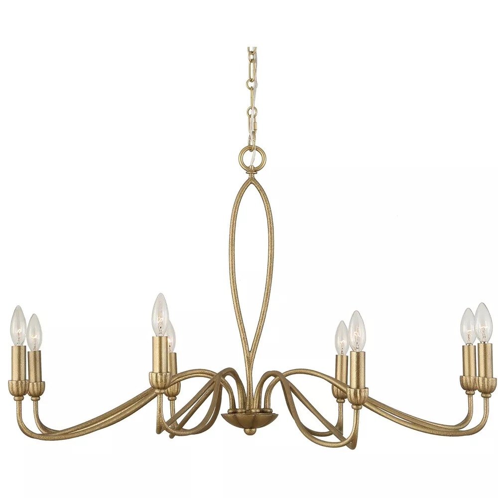Corella 8 Light 40in Textured Soft Gold Chandelier, a chandeliers by Uttermost