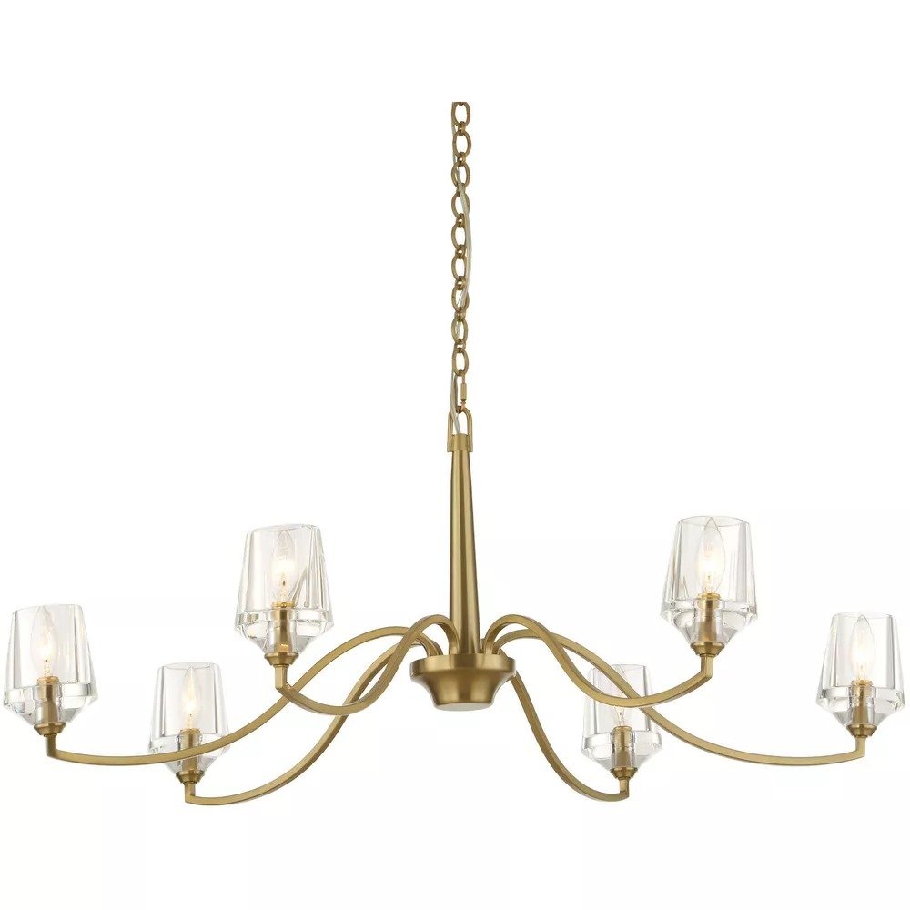 Barcelona 6 Light 40.25in Natural Brass Chandelier, a chandeliers by Uttermost