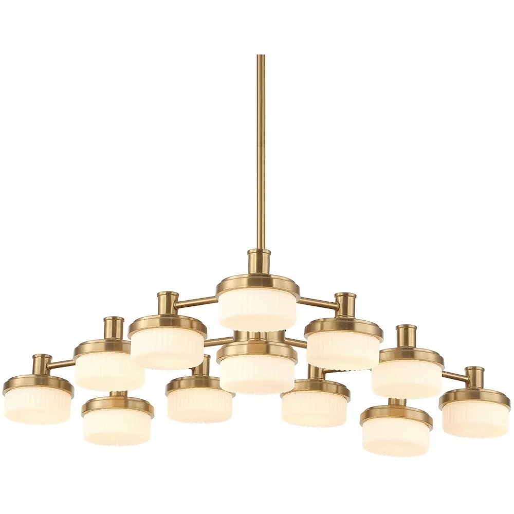Wedge 12 Light 40.63in Warm Brass Chandelier, a chandeliers by Uttermost