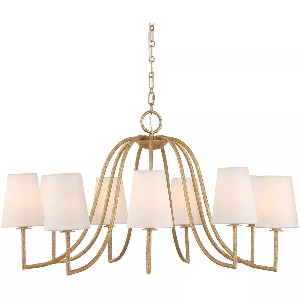 Seville 9 Light 42in Textured Gold Chandelier, a chandeliers by Uttermost