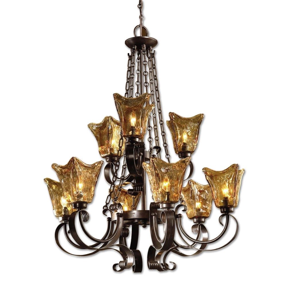 Vetraio 9 Light 31in Oil Rubbed Bronze Chandelier, a chandeliers by Uttermost