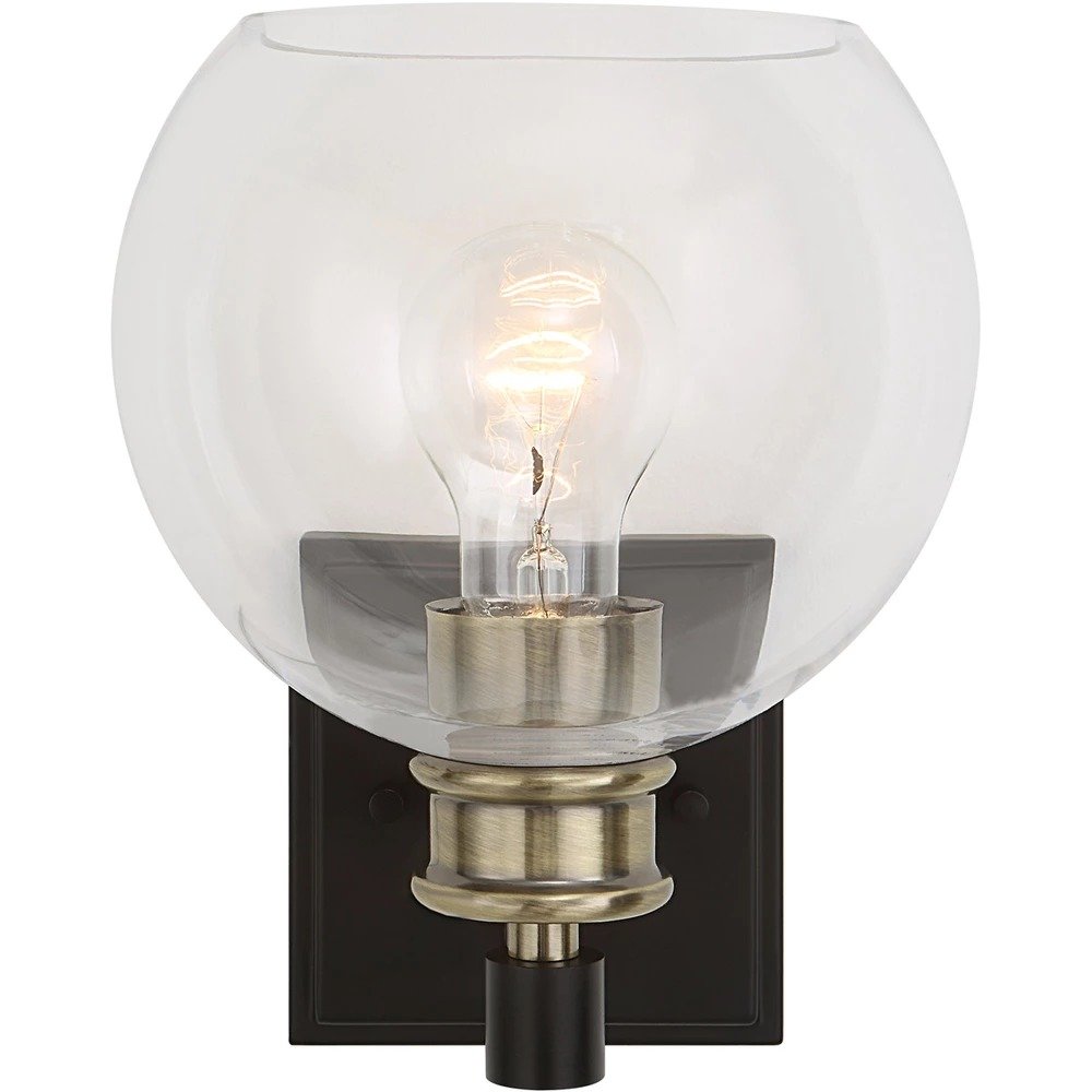 Kent 1 7in Matte Black and Plated Antique..., a sconces and vanity by Uttermost