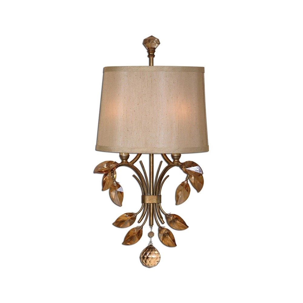 Alenya 2 Light 12in Burnished Gold Wall Sconce, a sconces and vanity by Uttermost