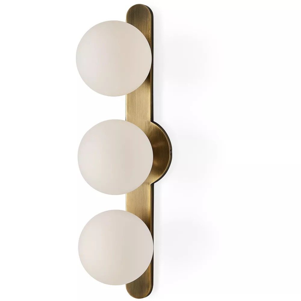 Droplet 3 Light 5in Antique Brass Sconce, a sconces and vanity by Uttermost