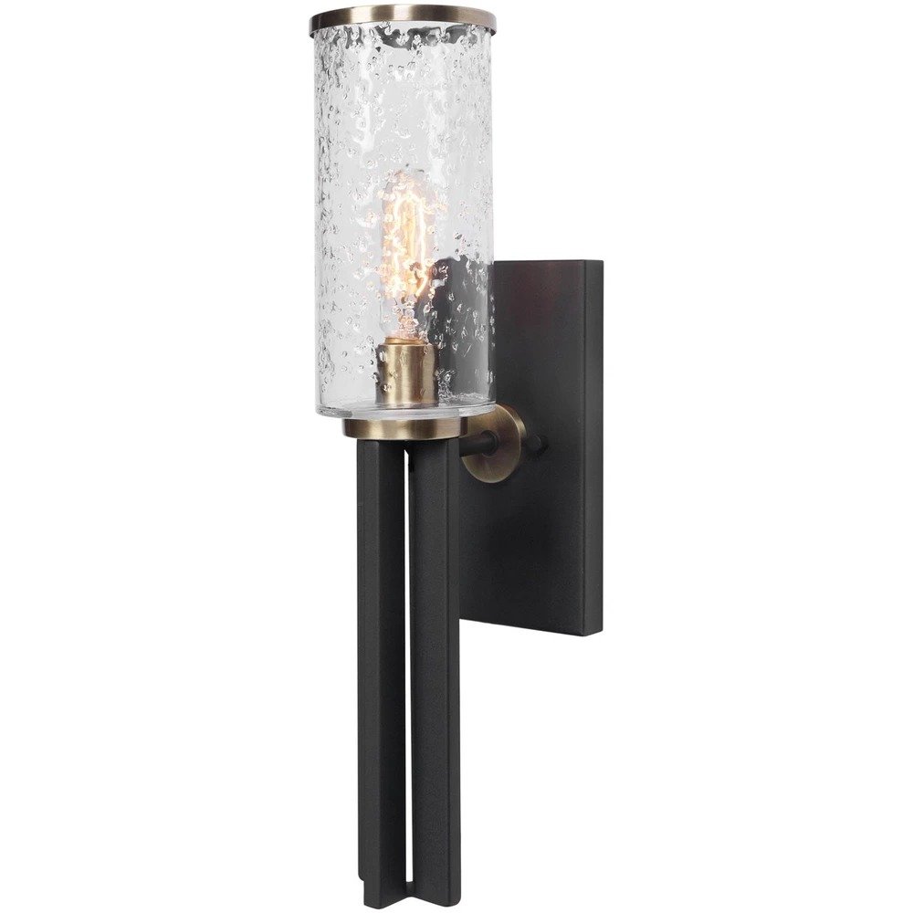 Jarsdel 1 Light 5in Black and Antique Brass Sconce, a sconces and vanity by Uttermost