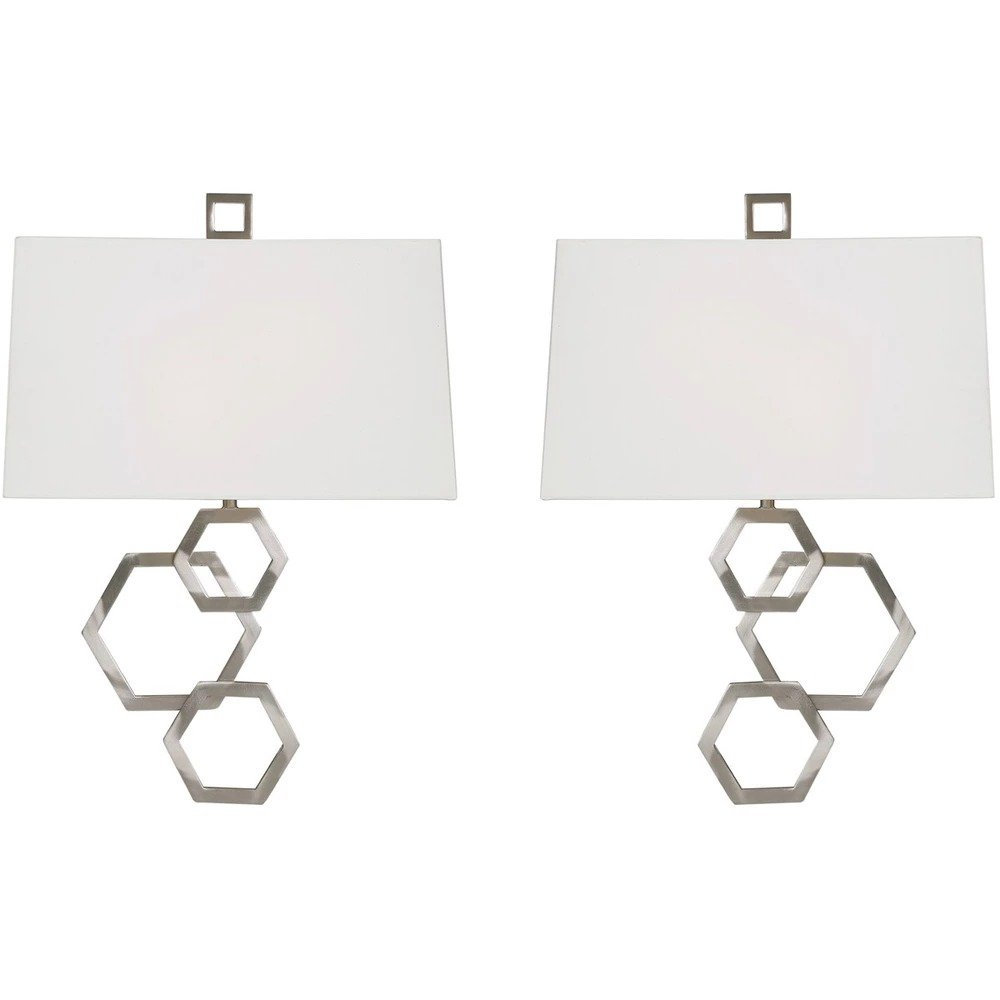 Deseret 2 14in Brushed Nickel Sconces, Set of 2, a sconces and vanity by Uttermost