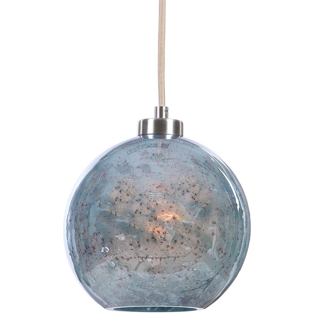 Gemblue 1 Light 9.38in Brushed Nickel Mini Pendant, a pendants by Uttermost