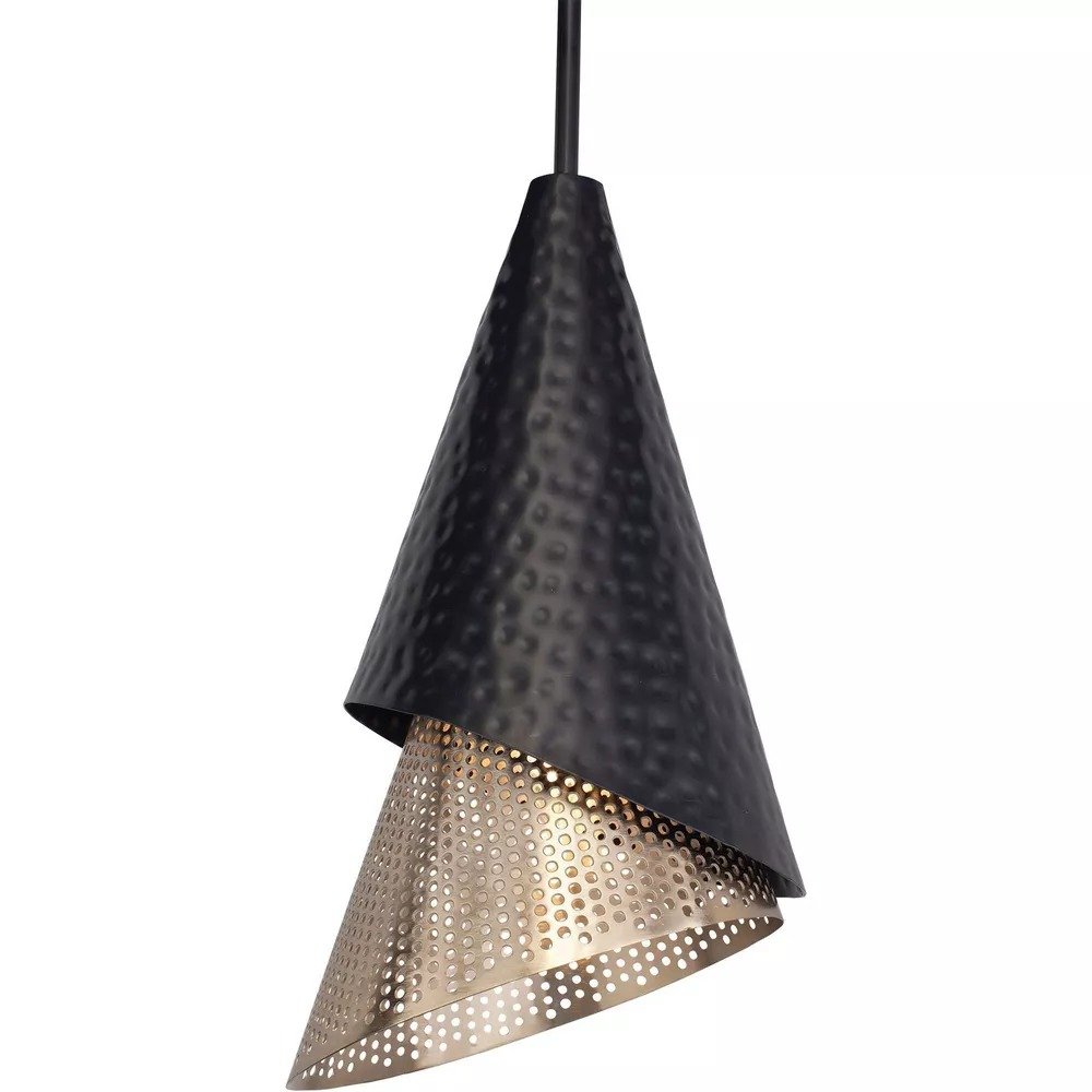 Apollo 1 10in Matte Black and Matte Gold Mini..., a pendants by Uttermost