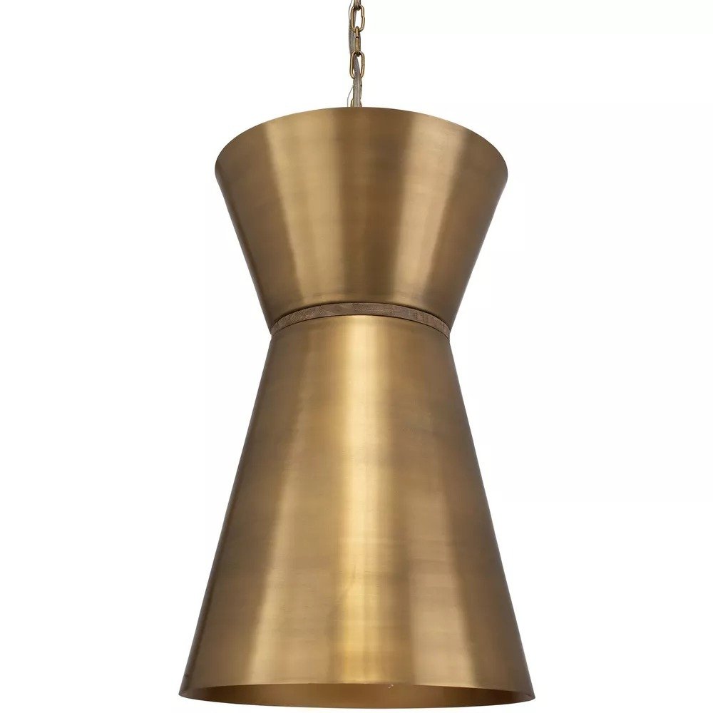 Crocker 1 14.5in Antique Brass and Natural..., a pendants by Uttermost