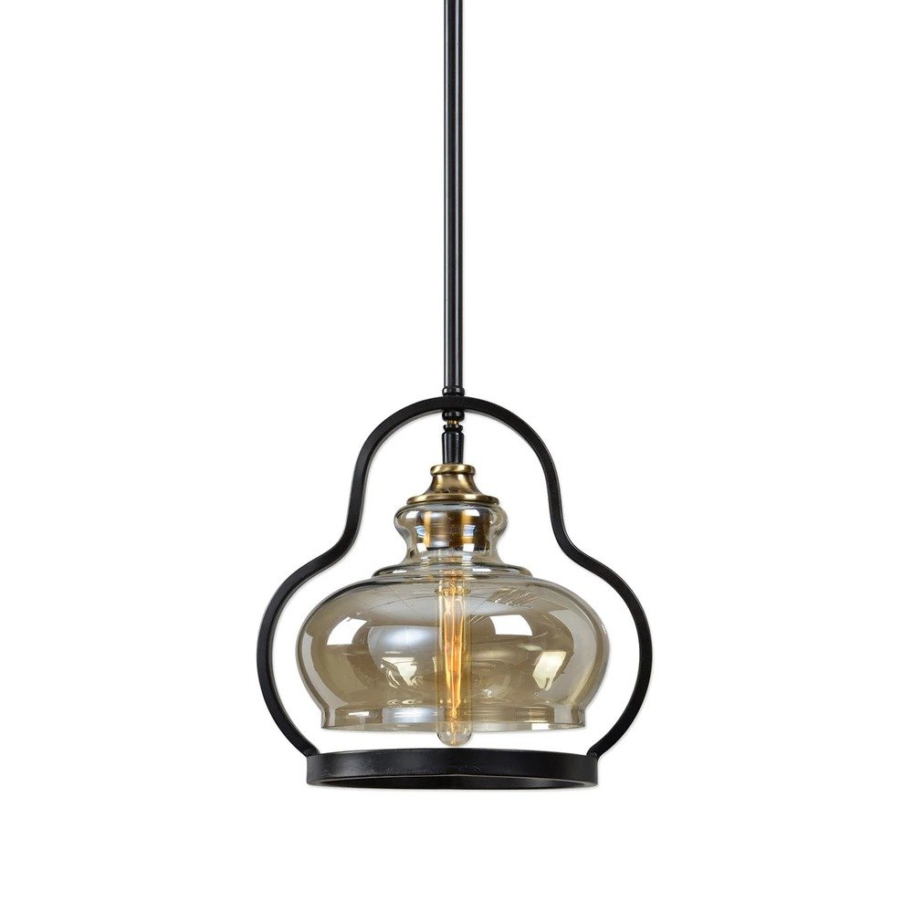 Cotulla 1 Light 12in Aged Black Mini Pendant, a pendants by Uttermost