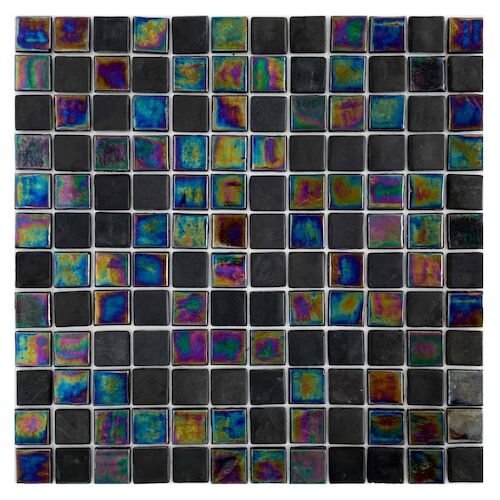 Rls Glass Mosaics Charcoal tile, charcoal, from Crossville Studios.