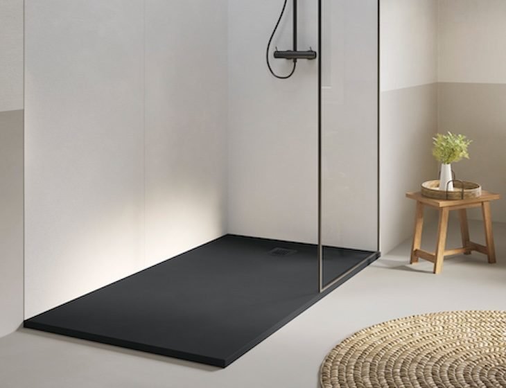 Delgada, a Mineral composite shower base by MTI Baths
