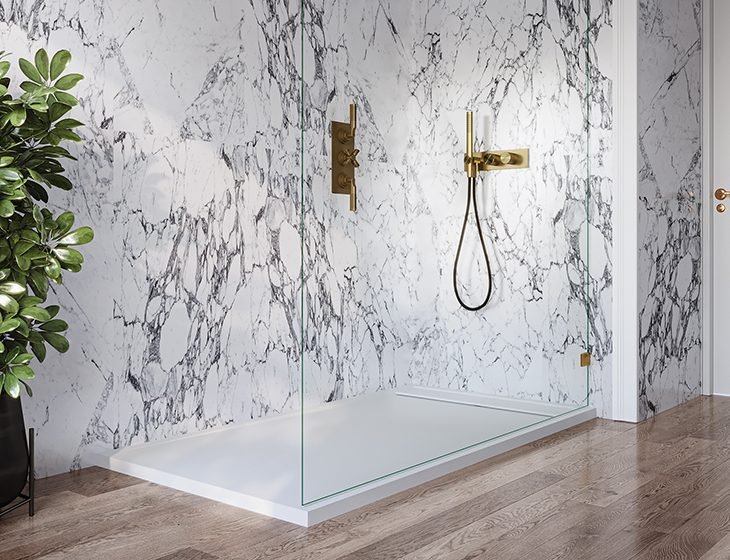 Artesa, a Mineral composite shower base by MTI Baths
