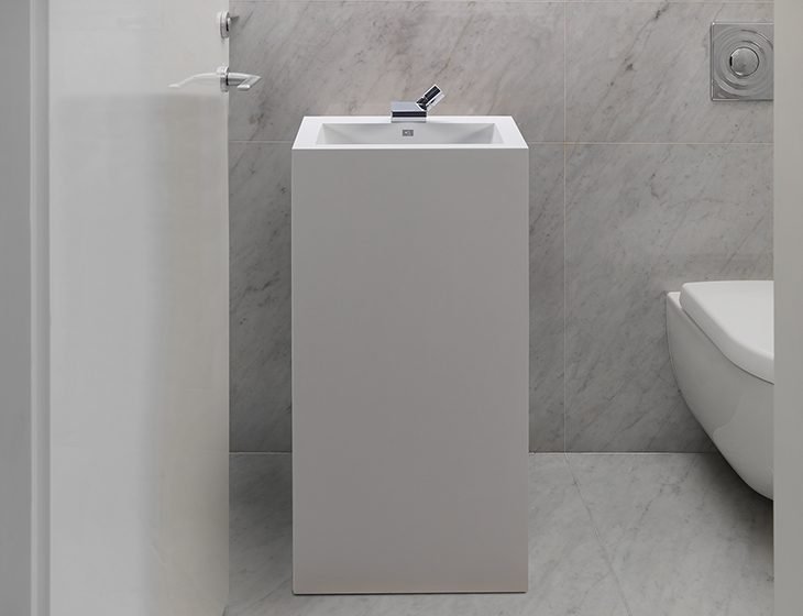 Petra Pedestal Sink, a SculptureStone sink by MTI Baths