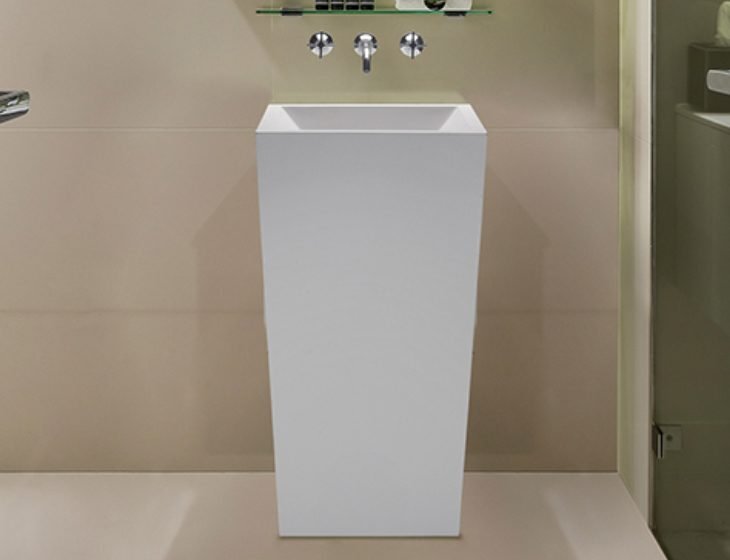 Jaman Pedestal Sink, a SculptureStone sink by MTI Baths