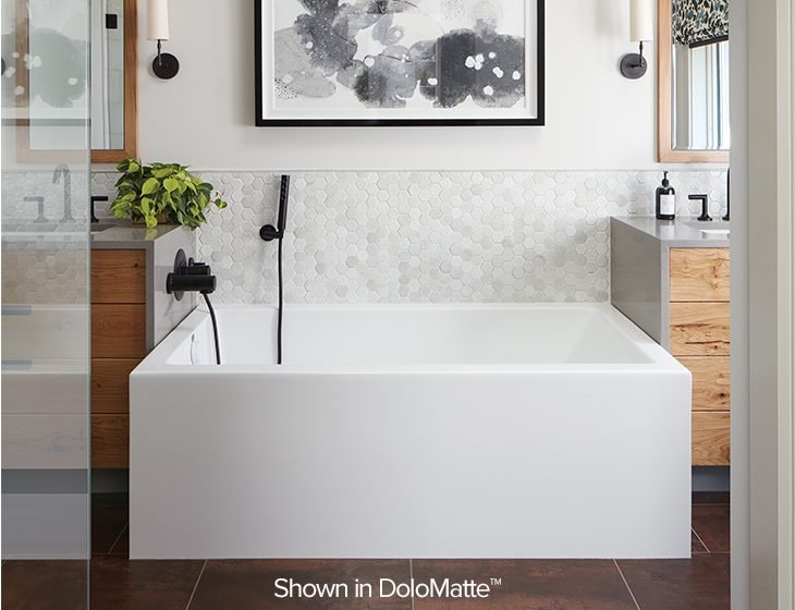 Andrea® 11 Sculpted Finish®, a tub in Acrylic or DoloMatte by MTI Baths