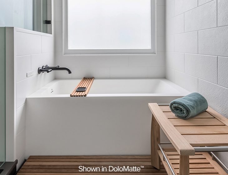 Andrea® 12 Sculpted Finish®, a tub in Acrylic or DoloMatte by MTI Baths
